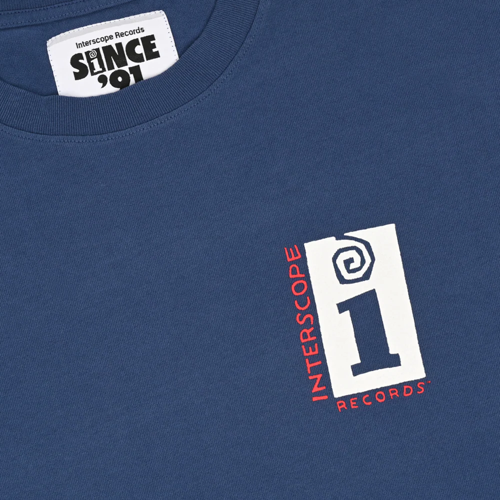 Label Puff Print Longsleeve T-Shirt - Blue and White - Image 3